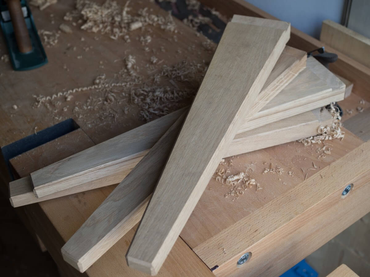 Dovetailed and chamfered legs.
